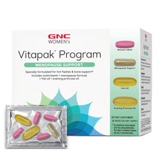GNC Women’s Menopause Support Vitapak bottle for daily menopause support.