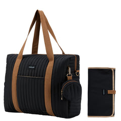 GOBABYMART diaper bag tote with insulated bottle pockets keeps bottles at the right temperature on the go.