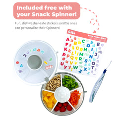 GoBe five-compartment dispenser opened to show portioned snacks and variety