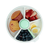 GoBe Kids Snack Spinner mint green lid shown for spill-free portability