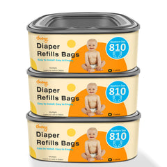 Godyoy jumbo square refill demonstrates compatibility with classic pail for secure disposal.