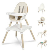 GoFirst 6-in-1 high chair in use, showing secure seating for a growing baby.