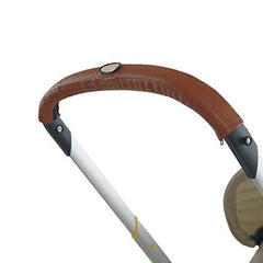 Gogolotom Classic PU Leather handlebar cover in black enhances grip and style on a Doona