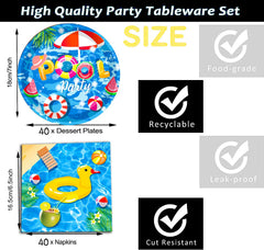 GOGUOGOFA blue 6.5-inch pool napkins for quick cleanup