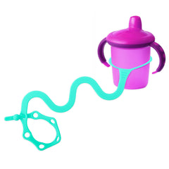 Goji Baby Bottle Bungee Strap with aqua bottle tether keeps toddler cup secure during playtime