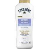 Gold Bond Ultimate Comfort Powder Aloe bottle front promotes daily dryness and comfortable skin.