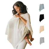 Gold Mamas breathable nursing cover in sand provides private, comfortable feeds on the go.