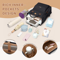 GOLF QUALITY diaper bag backpack side pocket for easy wet wipes access