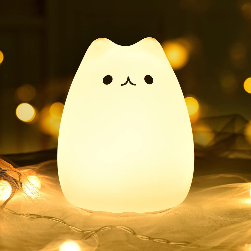 GoLine Cat Lamp features a cute cat-face silicone design for cozy nighttime ambience.