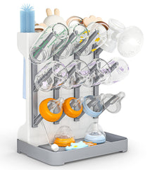 GoMaihe vertical bottle drying rack demonstrates compact upright design for organized counter space.