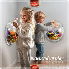 Gomos clear bubble wall storage shows items clearly for quick access.