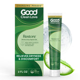 Good Clean Love Restore bottle with applicator for daily vaginal moisture.