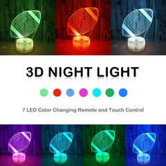 Good King Football Night Light color changing offers seven hues for mood-setting play.
