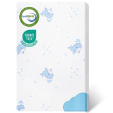GOODFINDS pack n play mattress cover close-up, soft skin-friendly fabric