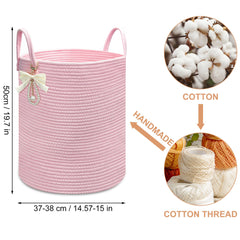 Goodheim laundry hamper pink in bedroom adds soft storage for clothes and toys.