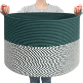 Goodpick large storage basket with a 22x14 inch footprint for blanket storage