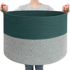 Goodpick large storage basket with a 22x14 inch footprint for blanket storage