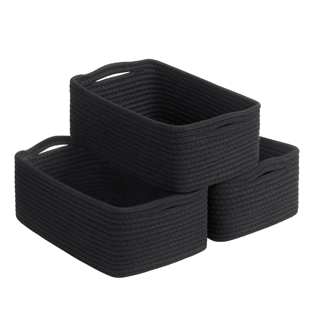 Goodpick basket for shelves in black, a neat storage solution for towels and toys.