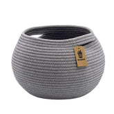 Goodpick round cotton rope basket gray stores towels neatly.