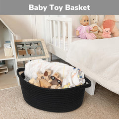 Goodpick dog toy basket neatly contains pets' playthings in living spaces.