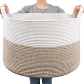 Goodpick large cotton rope basket overview showing spacious storage and natural design