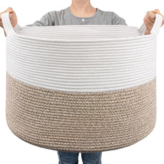 Goodpick large cotton rope basket overview showing spacious storage and natural design