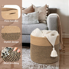 Goodpick neutral color basket adds decor while organizing nursery.