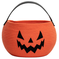 Goodpick pumpkin basket for Halloween with a friendly jack-o-lantern face, ideal for kids