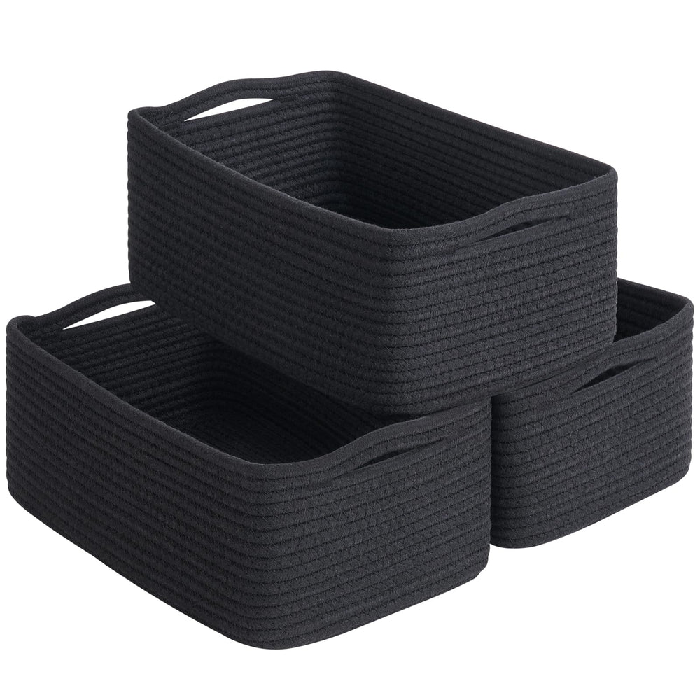 Goodpick rope storage basket in black, 13x8x5, ideal for gifts and desktop organization.