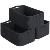 Goodpick rope storage basket in black, 13x8x5, ideal for gifts and desktop organization.