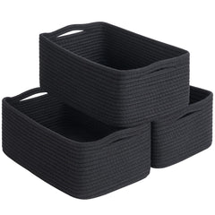 Goodpick rope storage basket in black, 13x8x5, ideal for gifts and desktop organization.