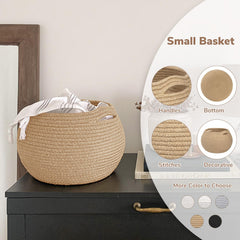 Goodpick round wicker basket stores toys neatly for a tidy play area