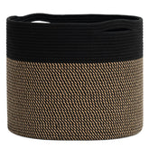 Goodpick woven rope storage basket front view shows ample capacity for blankets