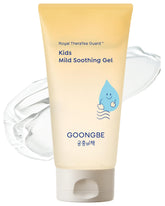 GOONGBE Kids Mild Soothing Gel on face and body after sun exposure for gentle relief.