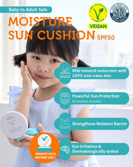 GOONGBE mineral sunscreen spread shows thin, even coverage for daily protection.