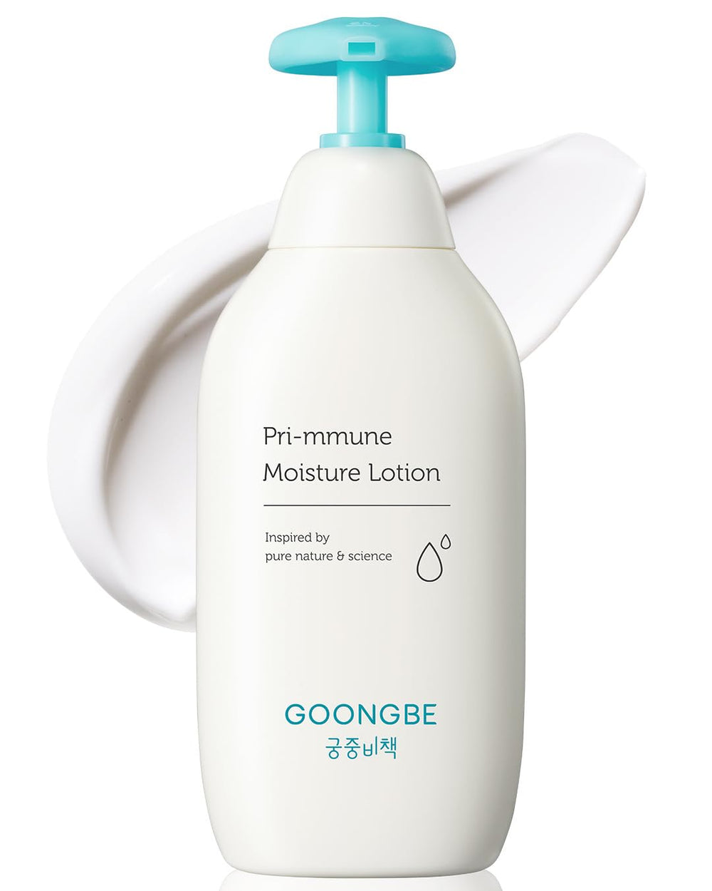 GOONGBE Pri-mmune Moisture Lotion bottle for gentle, long-lasting hydration of baby skin.