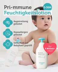 GOONGBE Pri-mmune Moisture Lotion pump application shows quick, non-greasy absorption.