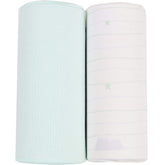 GooseWaddle soft mint swaddle blanket 2-pack close-up of fabric texture for gentle skin touch.