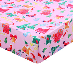 GOPHRALOVE Christmas-crib-sheet-52x28 on mattress delivering snug, cozy sleep