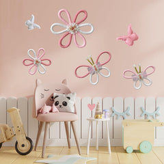 Gordepy flower daisy 6-inch macrame wall decor adds soft nursery charm.