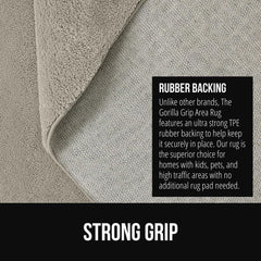 GORILLA GRIP stain resistant machine washable rug for quick cleanups.