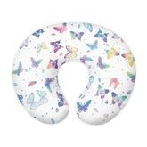 Goronwyfloyd butterfly-pattern cover adds colorful calm to baby nursing moments.