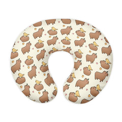 Goronwyfloyd Capybara nursing pillow cover in soft fabric for gentle baby support.