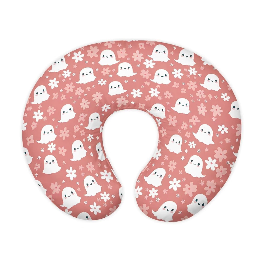Goronwyfloyd ghost-floral nursing pillow cover for baby’s nursery; soft and decorative.