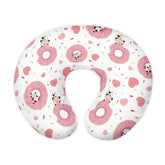 Goronwyfloyd donuts and cows slipcover closeup shows soft fabric and stitching for comfort