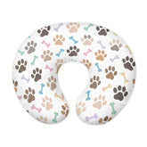 Goronwyfloyd multi paw and bone pillow slipcover with hidden zip design.