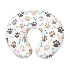 Goronwyfloyd multi paw and bone pillow slipcover with hidden zip design.