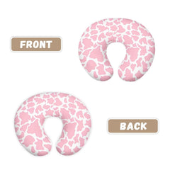 Goronwyfloyd Pink Cow Stripes nursing pillow cover with U-shaped design supports use.