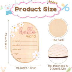 Gosknor sign with daisy accents for a charming birth details keepsake