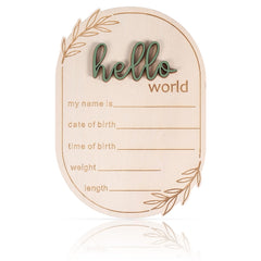 Gosknor baby announcement sign in natural wood for nursery decor